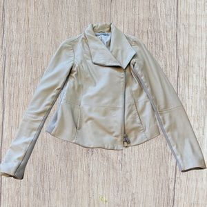 VGUC Vince tan leather Moto zipper jacket